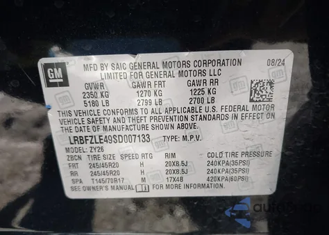 2025 Buick Envision Sport Touring Awd z USA, uszkodzony, nr VIN LRBFZLE49SD007133